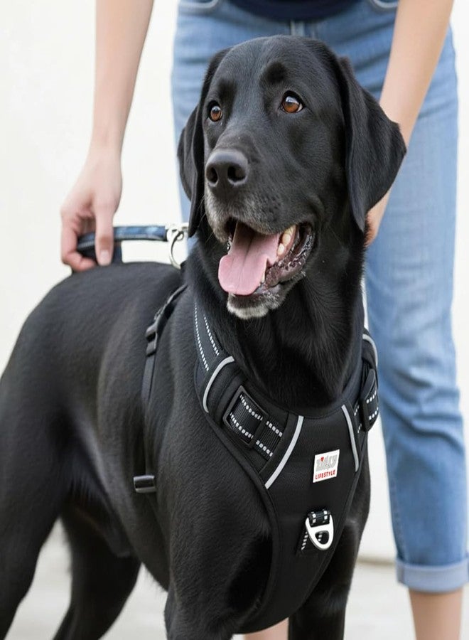 Zigly Lifestyle Shadow Guard Adjustable Dog Body Harness-Large - Black | Padded No-Pull Harness for Large Dogs & Puppies | Comfortable & Secure Dog Harness Daily Walks - Image 3